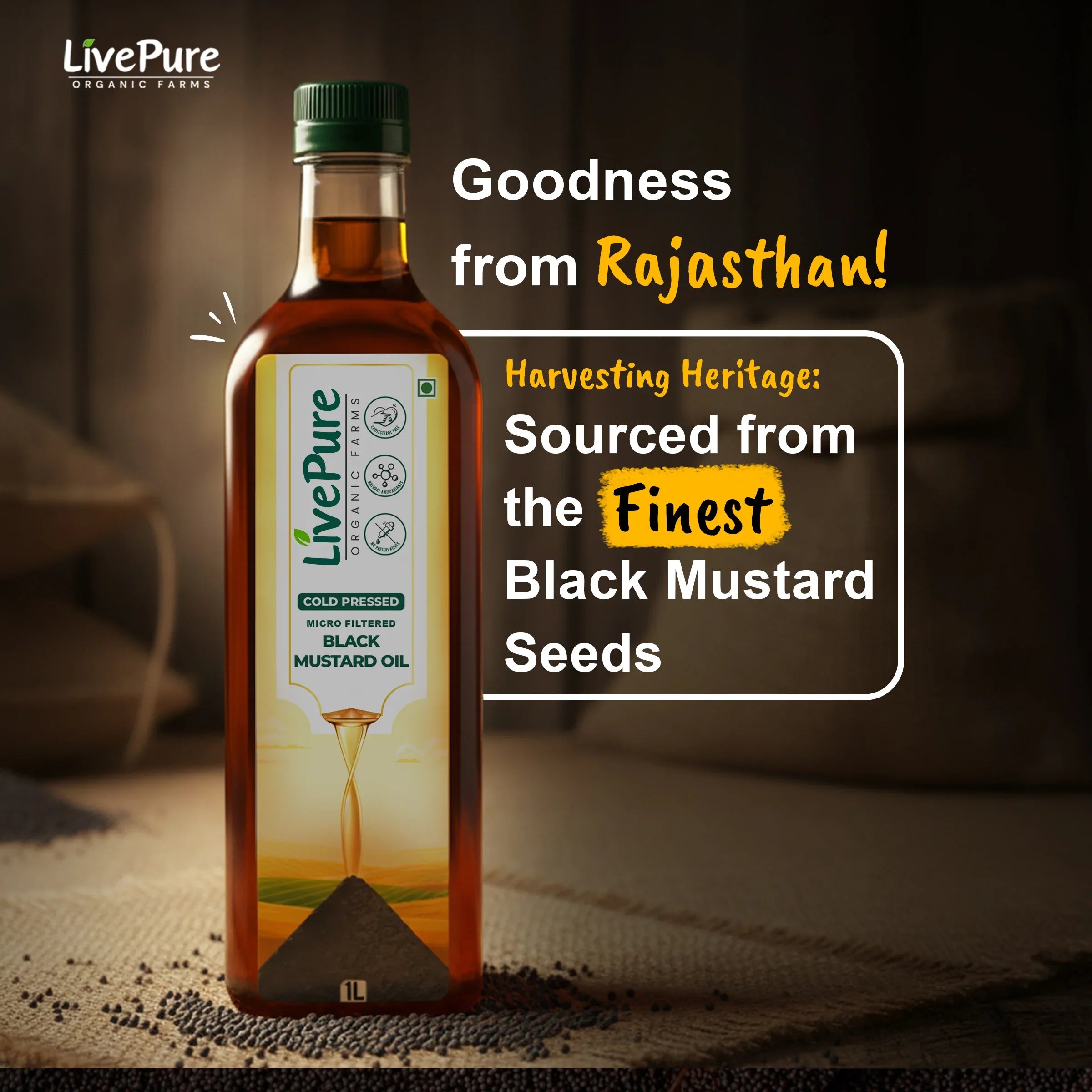 Cold Pressed Mustard Oil - 1 Litre