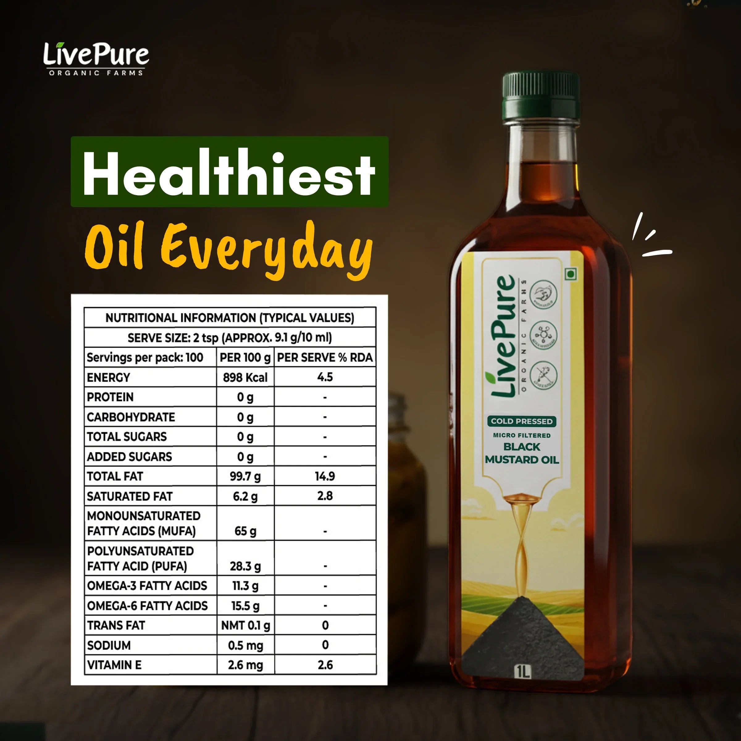 Cold Pressed Mustard Oil - 1 Litre