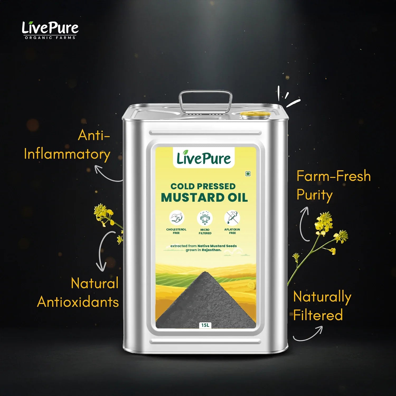 Cold Pressed Mustard Oil - 15 Litre